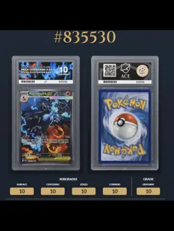 Pokemon Mega Charizard X ex 125/094 Phantasmal Flames Perfect ACE GEM MINT 10 - Image 5