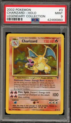 Pokemon Charizard Legendary Coll. Holo Rare #3 PSA 9 Mint - Image 1