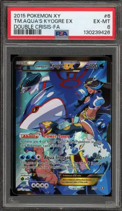 Pokemon Team Aqua's Kyogre EX Double Crisis Full Art #6 PSA 6 - Image 1