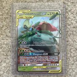 NMT Pokemon Celebi & Venusaur GX 1/181 SM-Team Up Ultra Rare Holo TAG TEAM - Image 1