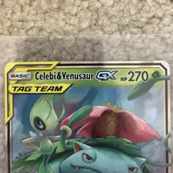 NMT Pokemon Celebi & Venusaur GX 1/181 SM-Team Up Ultra Rare Holo TAG TEAM - Image 4