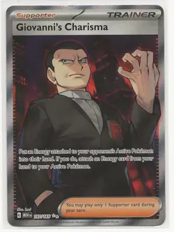 Pokemon TCG Giovanni's Charisma 197/165 Holo Ultra Rare - Image 1