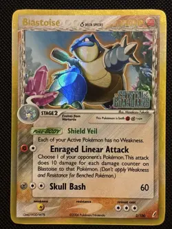 Pokemon TCG Blastoise 2/100 Crystal Guardians Reverse Holo Rare Stamped - Image 1