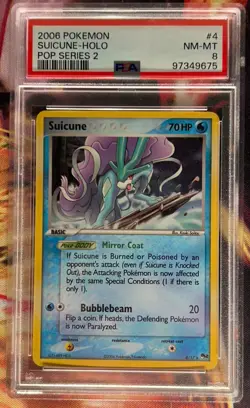 2006 Pokemon EX POP Series 2 Suicune-Holo #4 PSA NM-MT 8 - Image 1