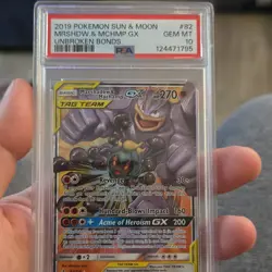 Pokemon TCG Marshadow & Machamp GX TAG TEAM Ultra Rare Holo 270 HP 82/214 PSA 10 - Image 1