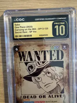 One Piece Wanted Sabo CGC Pristine 10 TCG Carrying on His Will - Image 3