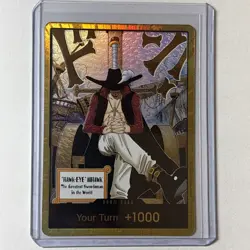 One Piece TCG Dracule Mihawk Gold Don!! OP14 English The Azure Sea's Seven (DON) - Image 1