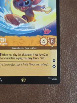 STITCH CAREFREE SURFER - Disney Lorcana/Fabled - 24/204, Legendary, COLD FOIL - Image 4