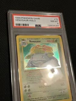 Beautiful Pokemon Card Holo Base Set Venusaur 15/102 PSA 8 NM-Mint - Image 3