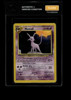 Pokemon Card Mentali (Espeon) Neo Discovery 20/75 - Graded Played - Image 1