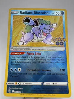 Radiant Blastoise 018/078 Radiant Rare-Pokemon Go NM - Image 1