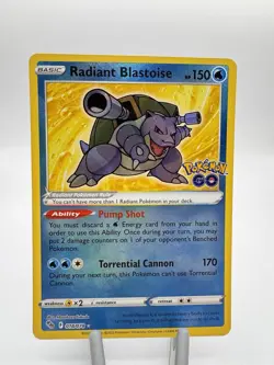 Radiant Blastoise 018/078 Radiant Rare-Pokemon Go NM - Image 2