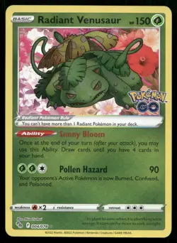 Radiant Venusaur Radiant Rare Pokemon GO 004/078 NM - Image 1