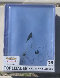 25ct Ultra PRO Pokemon Toploaders Pikachu Gold + Penny Sleeves - NEW OFFICIAL - Image 1
