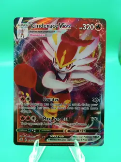 2020 Pokemon Rebel Clash Cinderace Vmax #036 Extremely LP - Image 1