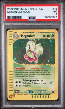 MEGANIUM E-Card Expedition Holo Rare #18 PSA 7 Vintage Pokemon - Image 1