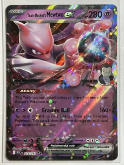 Team Rocket's Mewtwo ex Double Rare ME: Ascended Heroes 079/217 NM Pokemon card - Image 1