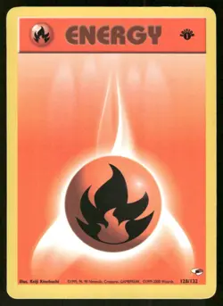 Pokemon Tcg Fire Energy [1st Edition] #128 Pokemon Gym Heroes LP - Image 1