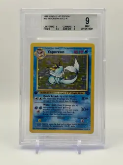 1999 Pokemon Jungle 1st Edition #12 Vaporeon Holo BGS 9 MINT VINTAGE 9.5 Subs - Image 1