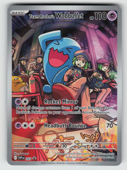 Team Rocket's Wobbuffet Pokemon SVP 203 Full Art Illustration Rare Promo NM - Image 1