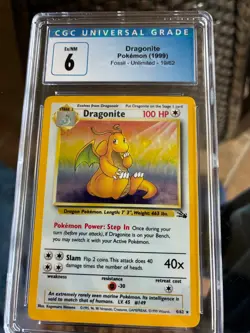 Dragonite Fossil 4/62 Holo Rare CGC 6 Pokemon TCG Card 1999 3 DAY AUCTION - Image 1
