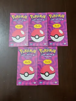 NM/LP! Pokemon TOPPS Series 2 - Complete JUMBO Boxtopper Set 5/5 Tin Topper - Image 2