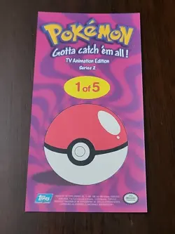 NM/LP! Pokemon TOPPS Series 2 - Complete JUMBO Boxtopper Set 5/5 Tin Topper - Image 4