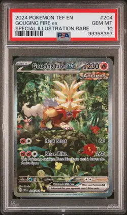 2024 POKEMON TEF EN-TEMPORAL FORCES #204 GOUGING FIRE EX PSA 10 - Image 1