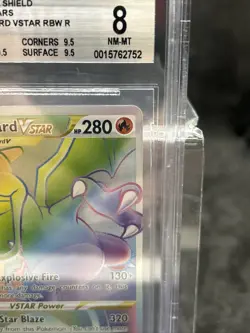 Charizard VSTAR #174/172 Brilliant Stars Rainbow Rare Pokemon- BGS 8 🔥 - Image 2