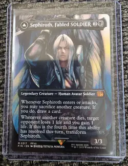Magic the Gathering Sephiroth Fabled Soldier Borderless Non Foil Near Mint - Image 1