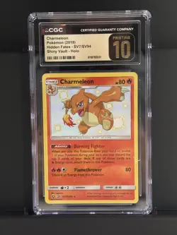 CGC 10 PRISTINE Pokemon Charmeleon SV7 Hidden Fates Shiny! Pop 58! - Image 1
