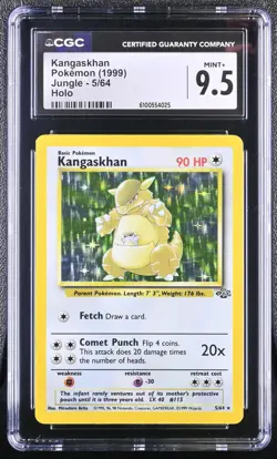 POKEMON 1999 Jungle Unlimited KANGASKHAN #5 HOLO ⭐CGC 9.5 MINT+⭐ - Image 1