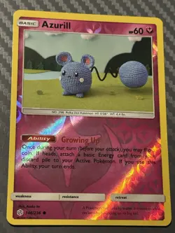 Pokemon TCG Cosmic Eclipse Azurill 146/236 Reverse Holo - Image 3