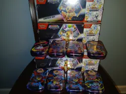 Pokemon Prismatic Evolutions Surprise Box Booster Bundle + 2 Mega Heroes Mini Ti - Image 1