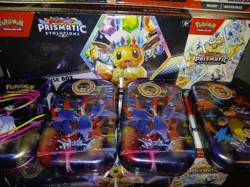 Pokemon Prismatic Evolutions Surprise Box Booster Bundle + 2 Mega Heroes Mini Ti - Image 2