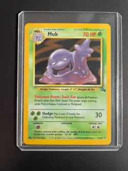 Pokemon '089 Muk 13/62 Holo Rare Vintage WOTC 1999 LP - Image 2
