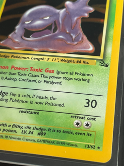 Pokemon '089 Muk 13/62 Holo Rare Vintage WOTC 1999 LP - Image 4