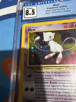 Mew 09/53 Wotc Promo Holo HUGE TAIL SWIRL CGC 8.5 - Pokemon - Black Star Promo! - Image 1