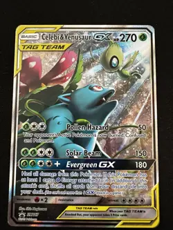 Pokemon TCG Celebi & Venusaur GX SM167 Promo Tag Team Near Mint Condition - Image 1