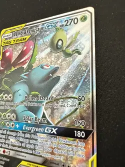 Pokemon TCG Celebi & Venusaur GX SM167 Promo Tag Team Near Mint Condition - Image 2