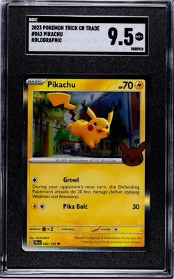 SGC 9.5 2023 POKEMON TRICK OR TRADE #062 PIKACHU HOLO RARE 🔥 - Image 1