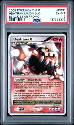 2009 POKEMON BW BLACK STAR PROMO HEATRAN LV X #DP31 PSA 6 EX #137398375 - Image 1