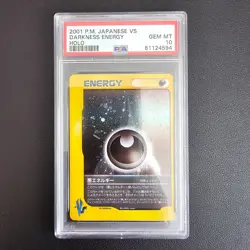 2001 Pokemon Japanese VS Darkness Energy Holo PSA 10 Gem Mint Card - Image 1