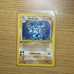 Pokemon TCG Machamp 8/102 Holo Unlimited Rare Card Original Base Set 1999 - Image 1