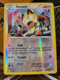Meowth 88/114 Reverse Holo XY Steam Siege Pokemon Card-NM - Image 1