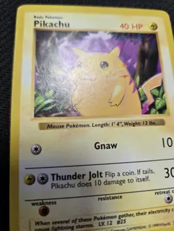 Pikachu 058/102 Base Set (Shadowless) Regular Pokemon Card Yellow Cheeks LP - Image 5