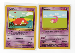 Slowpoke Set of 2 Vintage Cards Team Rocket & Fossil LP - Image 1