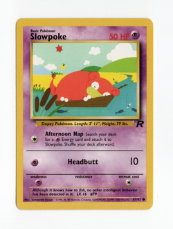 Slowpoke Set of 2 Vintage Cards Team Rocket & Fossil LP - Image 2