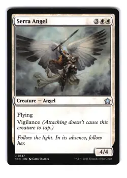 4x Serra Angel U Foundations 147 NM MTG Magic - Image 1