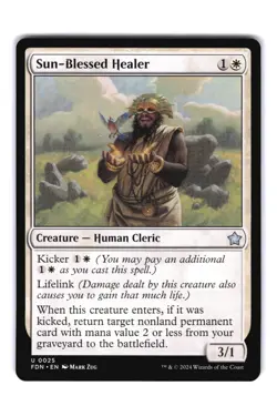Sun-Blessed Healer U Foundations 25 NM MTG Magic - Image 1
